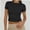 Black, variant on Womens Basic Short Sleeve Slim Fit T Shirts Soft Crewneck Crop Tee Summer Cute Gym Fashion Clothes