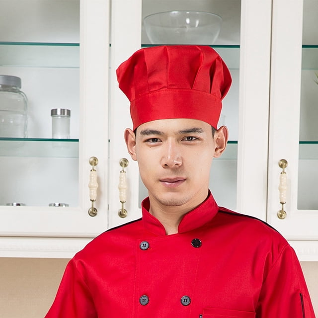 Cocinero Ajustable Hombres Mujeres Cocina Panadero Chef Gorra Elástica Sombrero Herramientas de Catering -dix Disponibles Cola Sombrero de cocinero ajustable