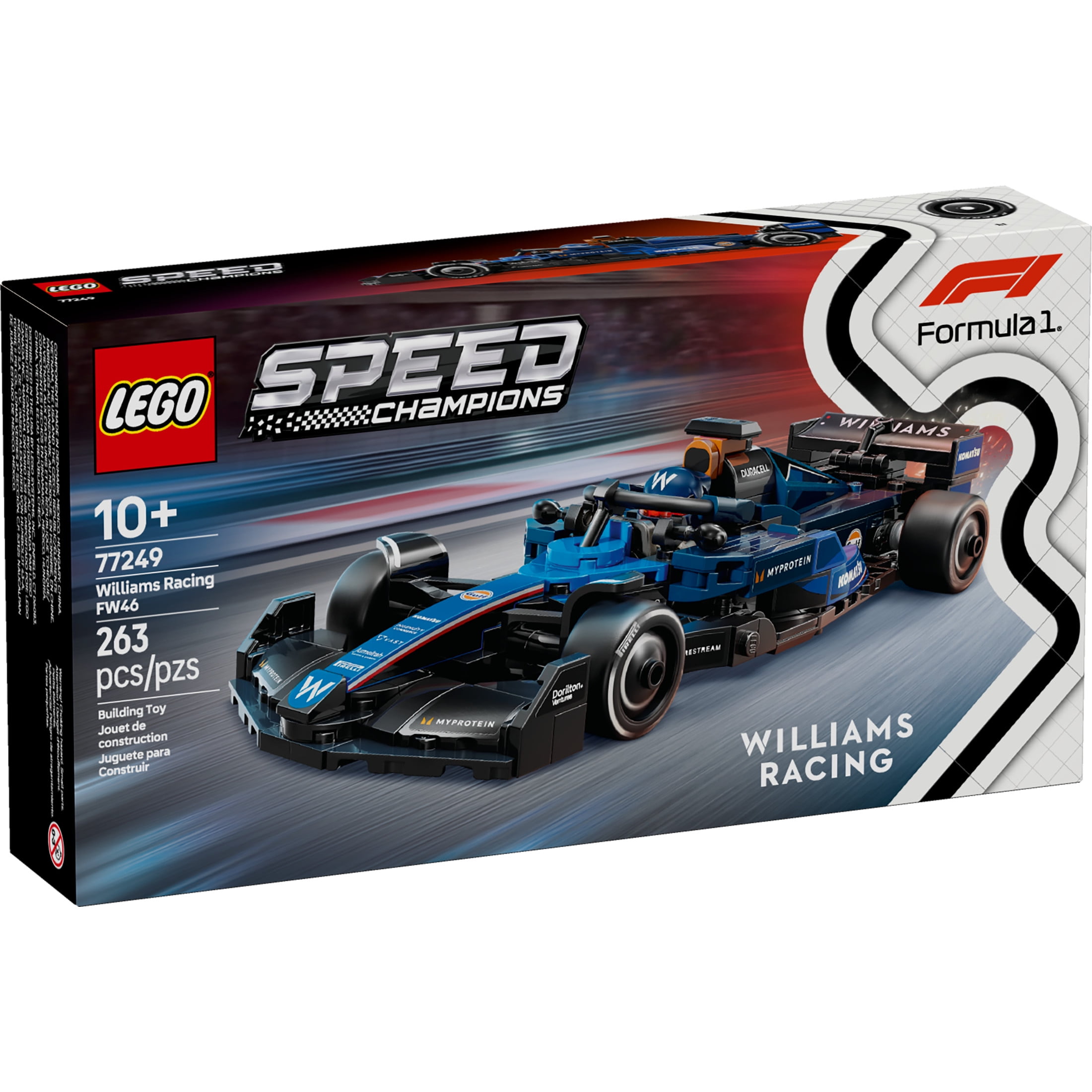 LEGO Speed Champions Williams Racing FW46 F1 Race Car Toys - Building Set For Kids, Boys & Girls, Ages 10+ - Toy Cars for F1 Fans - Gift Ideas for Birthdays - 77249
