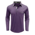 thumbnail image 4 of Siilsaa Men's Quarter Zip Up Pullover Slim Fit Lightweight Mock Neck Long Sleeve Sweaters Purple,L, 4 of 5