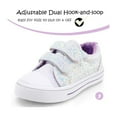 thumbnail image 3 of Bocca Kid's Walking Sneakers White Glitter Girls Canvas Shoes Size 9, 3 of 7