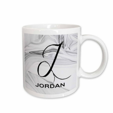 

3dRose White Marble Monogram J - Jordan - Ceramic Mug 11oz (mug_305475_1)