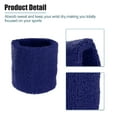 thumbnail image 4 of Unique Bargains Pair Sweat Absorbing Wrist Sweatbands Athletic Cotton Terry Cloth Dark Blue 8x8cm, 4 of 6