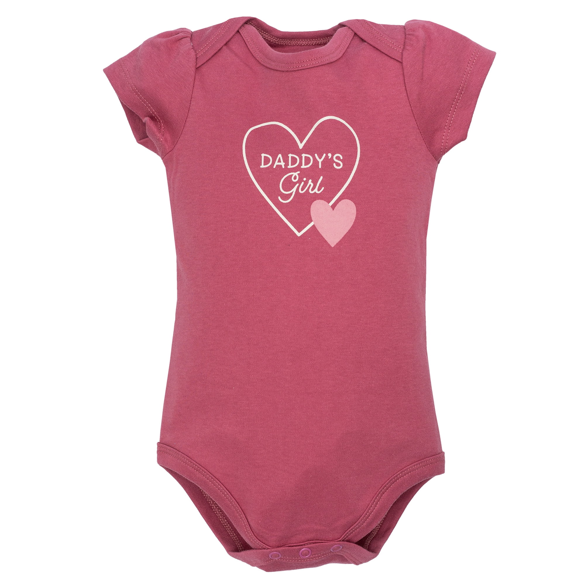 Hudson Baby Girl Cotton Bodysuits 3-Pack, Mom Dad Heart Confetti, 9-12 Months