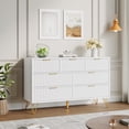 thumbnail image 4 of YouTrend White 7 Drawer Dresser with Fluted Wood and Metal Handles Legs for Bedroom Living Room Hallway, 4 of 10