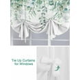 thumbnail image 3 of Teal Eucalyptus Leaves Tie Up Curtains for Windows 63 Inch Length Balloon Curtains Kitchen Adjustable Balloon Window Shade Spring Floral Summer Botanical Tie Up Valance Bathroom Curtain 52"x63", 3 of 6