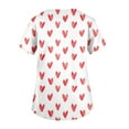 thumbnail image 6 of Hearthz Plus Size Valentines Scrub Top Love Heart Pattern V Neck Short Sleeve Nursing Uniforms for Women Stretch Women's Workwear with Pockets S-5xl, 6 of 6