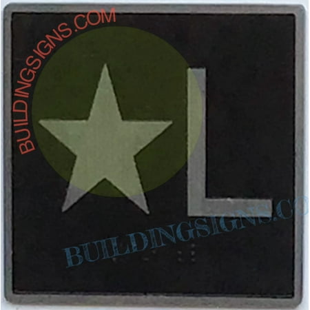 

ELEVATOR FLOOR NUMBER STAR L SIGN- ELEVATOR JAMB PLATE FLOOR STAR L SIGN (BLACK BACKROUND CAST IRON 4X4 INCH)-THE IRON MAN LINE(ref062022)