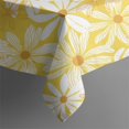 thumbnail image 2 of 60x60in(152x152cm) Square Tablecloth, Waterproof Polyester Table Cover, Wrinkle Resistant & Washable Fabric for Dining, Kitchen, Picnic, Daisy Flowers Print, 2 of 6