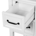 thumbnail image 4 of 43'' 4 Drawers Console Accent Table, White Wood Decorative Console Table with Brown Toptable, Cabinet and Shelf, Premium Wood Under Stair Buffet Sideboard for Home, Entryway, Living Room, 220bs, S9282, 4 of 7