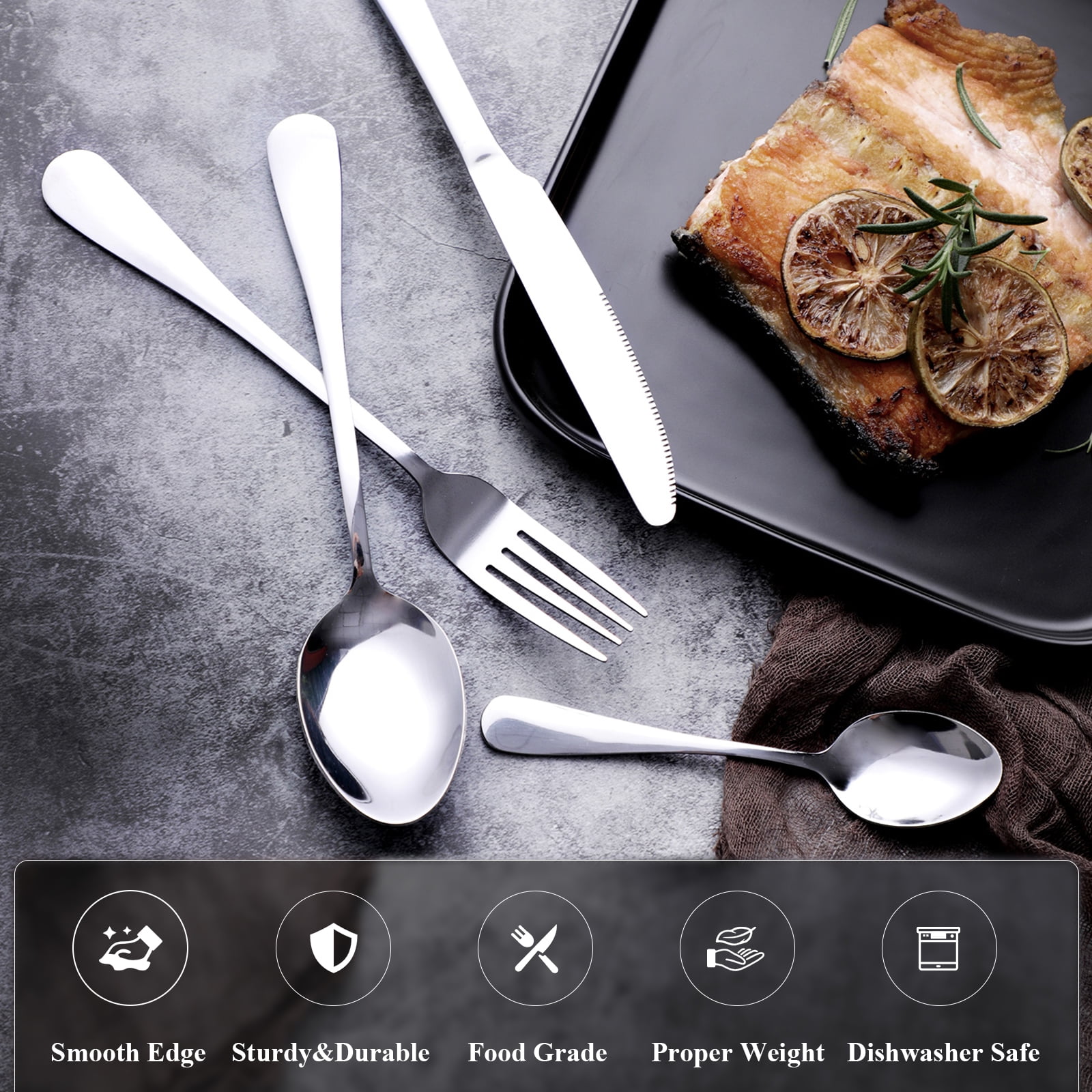 30th Anniversary『9999＋1』-GRATEFUL SPOONF Ambler 30 Piece Silverware Set, Stainless Steel Flatware