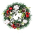 thumbnail image 2 of Corona navideña pequeña de 11,8 pulgadas, mini corona navideña para puerta con piñas escarchadas y acebo, decoraciones navideñas para interiores, ventanas, paredes, escaleras, habitaciones,, 2 of 8