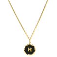 thumbnail image 4 of 1928 Jewelry Women's Sunburst Black Enamel Initial Pendant Necklace 16" + 3" Extender (H), 4 of 4