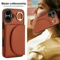 thumbnail image 5 of for iPhone 16 Plus Wallet Case with Card Holder Women Men, Flip PU Leather Kickstand Shockproof Protective Phone Cover Magnetic Clasp 360 Rotation Ring Stand for iPhone 16 Plus, Brown, 5 of 7
