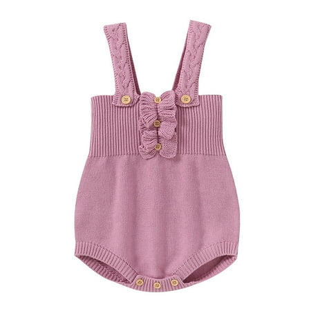 

ZHAGHMIN Deer Long Johns Baby Knit Romper Cotton Sleeveless Strap Boy Girl Solid Sweater Clothes Baby Jumpsuit 3 Month Outfits Baby 3 Clothes Baby Summer Baby Boy Overalls 12-18 Months Baby