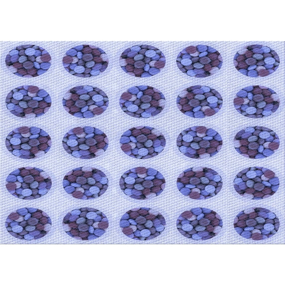 Ahgly Company Indoor Rectangle Patterned Slate Blue Area Rugs, 2' x 3'