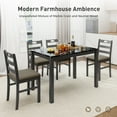 thumbnail image 2 of Alpha Joy Farmhouse Dining Table Set for 4, Faux Marble Rectangular Table with Solid Wood Paded Chairs, 2 of 10