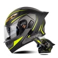 thumbnail image 4 of Casco de motocicleta para hombre aprobado por DOT, cascos abatibles con doble lente, casco de motocicleta retro vintage de cara completa, casco modular con doble lente, 4 of 5