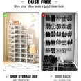 thumbnail image 7 of 15 Pack  Plastic Shoe Storage Boxes, Stackable Organizer for Closet, Entryway, Drop Front, Fit Size 10, 7 of 7