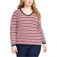 thumbnail image 1 of Tommy Hilfiger Suéter a Rayas para Mujer, Azul, 0X, 1 of 1
