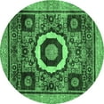 thumbnail image 1 of Ahgly Company Indoor Round Abstract Emerald Green Modern Area Rugs, 5' Round, 1 of 4