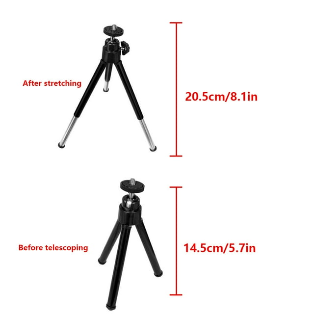 Phone Tripod Adjustable Live Streaming Camera Trivet Portable Portable Phone Tripod Adjustable Desktop Photography Mobile Stand Mount, Black