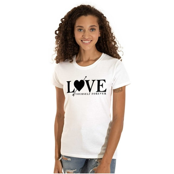 Love Yourself Self Care Inspirational Womens Fitted Plus Size Graphic Tee Brisco Brands 2X