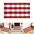 thumbnail image 2 of Christmas Red and White Plaid Rug 110X70cm, Hand-Woven Indoor/Outdoor Layered Cotton Blend Buffalo Plaid Rug, Washable Front Door Mat, for Porch, Living Room, Entryway, 2 of 7