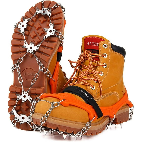 Crampons Ice Cleats Traction Snow Grips Traction Cleats System Safe with Tear-Resistant Gasket Protect for Hiking Fishing Jogging Mountaineering Walking