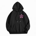 thumbnail image 6 of Towmus Women's Letter Graphic Print Pink Ribbon Montage Cancer Word Cloud Hoodie Sweatshirts, 6 of 8