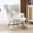 (splicing)YELLOW, variant on Chistronger Cotton-Linen Rocking Chair with Side Pocket – Cushioned High Back Armchair for Nursery, Living Room & Bedroom
