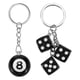 thumbnail image 1 of Llavero Uxcell 8 Ball, bolas de billar 8 de la suerte con llavero de dado, colgante creativo para bolso, billetera, coche, accesorios de teléfono celular, negro, 1 of 5