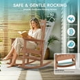 thumbnail image 4 of SUUNYN Outdoor Rocking Chairs, HDPE Porch Rockers for Patio Deck, All-Weather, 380lbs Load, Teak, 4 of 9