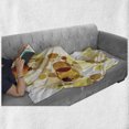 thumbnail image 6 of Polka Dots Soft Flannel Fleece Throw Blanket, Graphic Dots Relational Diameters Globes 50's Culture in Modern Artprint, Cozy Plush for Indoor and Outdoor Use, 60" x 80", Yellow Mustard, by Ambesonne, 6 of 6