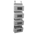 thumbnail image 2 of Organisateur Suspendu pour Garde-Robe, Organisateur par-Dessus la Porte Finition Soignée Multicouche Grande Capacité de Charge pour Chambre Gris 4 Compartiments, 2 of 8