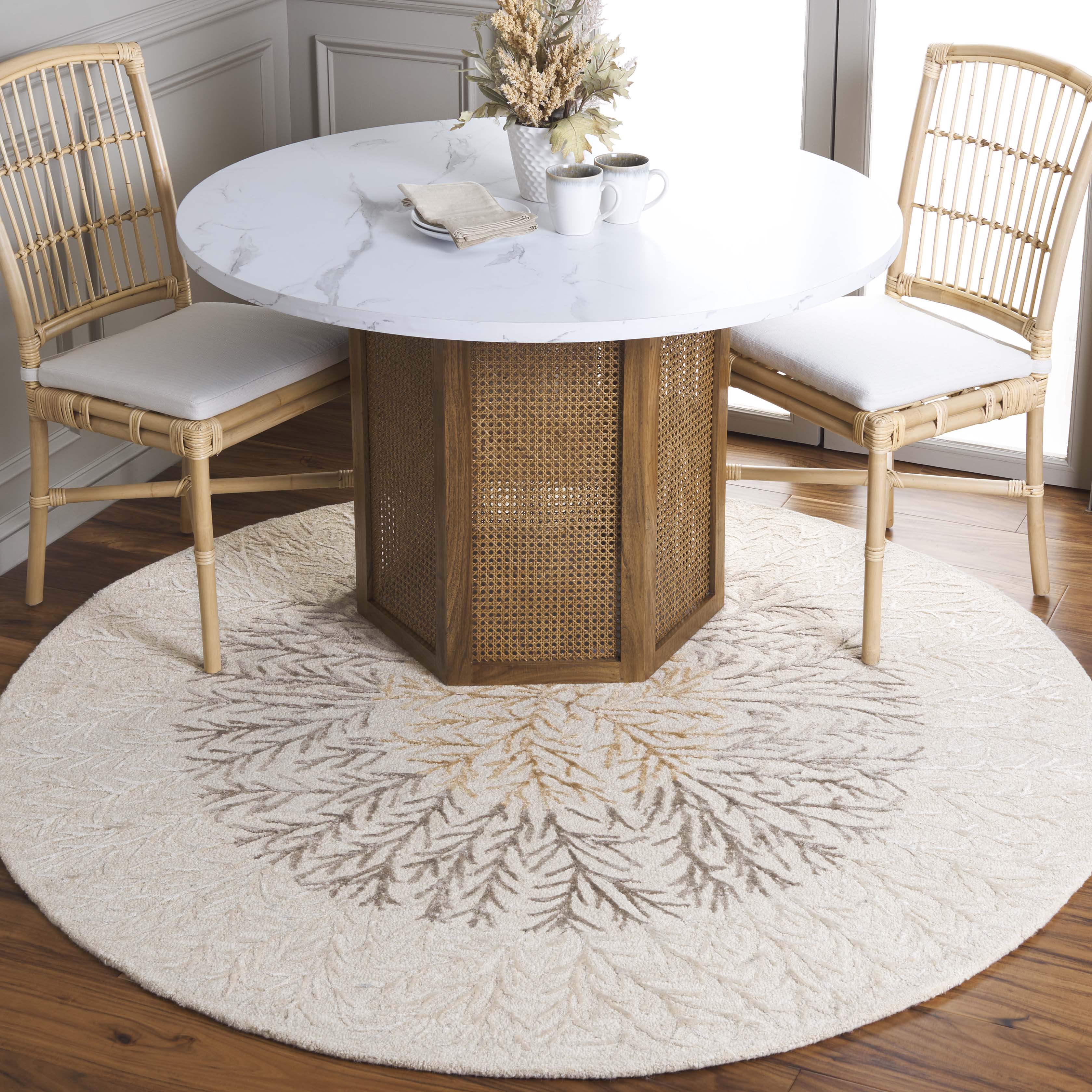 SAFAVIEH Soho Roger Abstract Area Rug, Beige/Brown, 6' x 6' Round