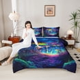 thumbnail image 4 of Castle Fairy Magic Mushroom Twin Comforter Sets for Kids,Abstract Starry Sky Bedding Set, 4 of 8