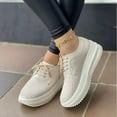 thumbnail image 1 of Zapatos casuales de talle alto con suela gruesa para mujer con cordones en la parte superior baja Wmkox8yii shalkjhdk355, 1 of 1