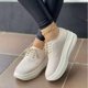 thumbnail image 1 of Zapatos casuales de talle alto con suela gruesa para mujer con cordones en la parte superior baja Wmkox8yii shalkjhdk355, 1 of 1