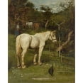 thumbnail image 3 of Fritz von Uhde 12x14 Black Modern Framed Museum Art Print Titled - A White Horse (1880), 3 of 5