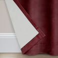 thumbnail image 4 of Eclipse Luxury Cotton Velvet 100% Blackout Rod Pocket Back Tab 96" x 50" Curtain Window Panel in Port, 4 of 7