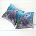 thumbnail image 6 of Ambesonne Cartoon Throw Pillow Cover 2 Pack, Evil Shark Little Fish, 24", Multicolor, 6 of 7