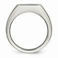 thumbnail image 2 of Stainless Steel Polished Signet Carbon Fiber Inlay Ring Size: 11; for Adults and Teens; for Women and Men, 2 of 6