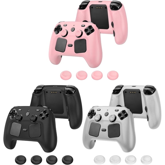 Silicone Protective Case for Steam Controller 2 Anti-Slip Shockproof Cover with Joystick Caps (Clear)