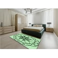 thumbnail image 5 of Ahgly Company Machine Washable Indoor Round Transitional Mint Green Area Rugs, 3' Round, 5 of 7