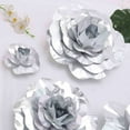 thumbnail image 2 of Efavormart 2 Pack 24” 3D Craft Rose Silver Real Feel Foam Rose For Wall Backdrop Party Event Home Decor, 2 of 6
