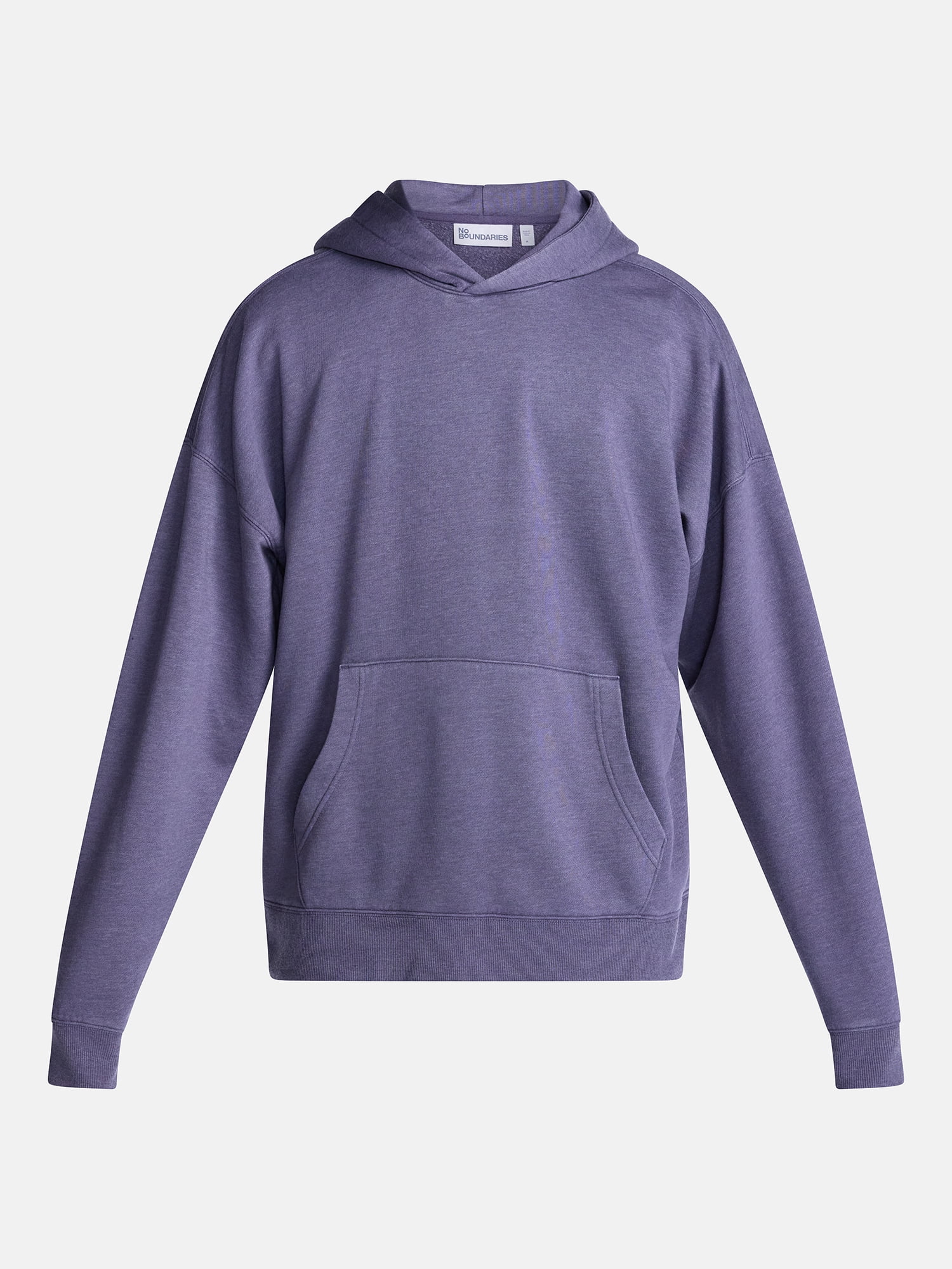 No Boundaries Boxy Fit Oversized Fleece Hoodie with Long Sleeves, Men's XS-4XLT