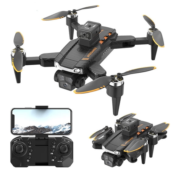 Dron con motor sin escobillas y 3 cámaras. Quadcopter FPV con WIFI 4G y seguimiento sin cabeza, retención de altitud, juguetes para evitar obstáculos, regalos para niños y adultos. Avión inteligente.