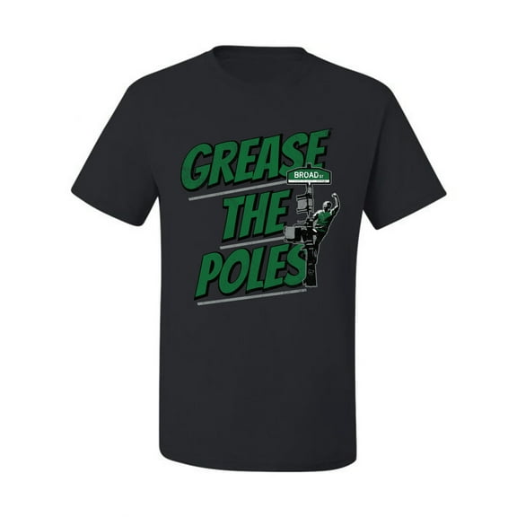 Wild Bobby Grease the Poles Broad Street Philadelphia Football Sports Men Graphic Tee, Black, Small
