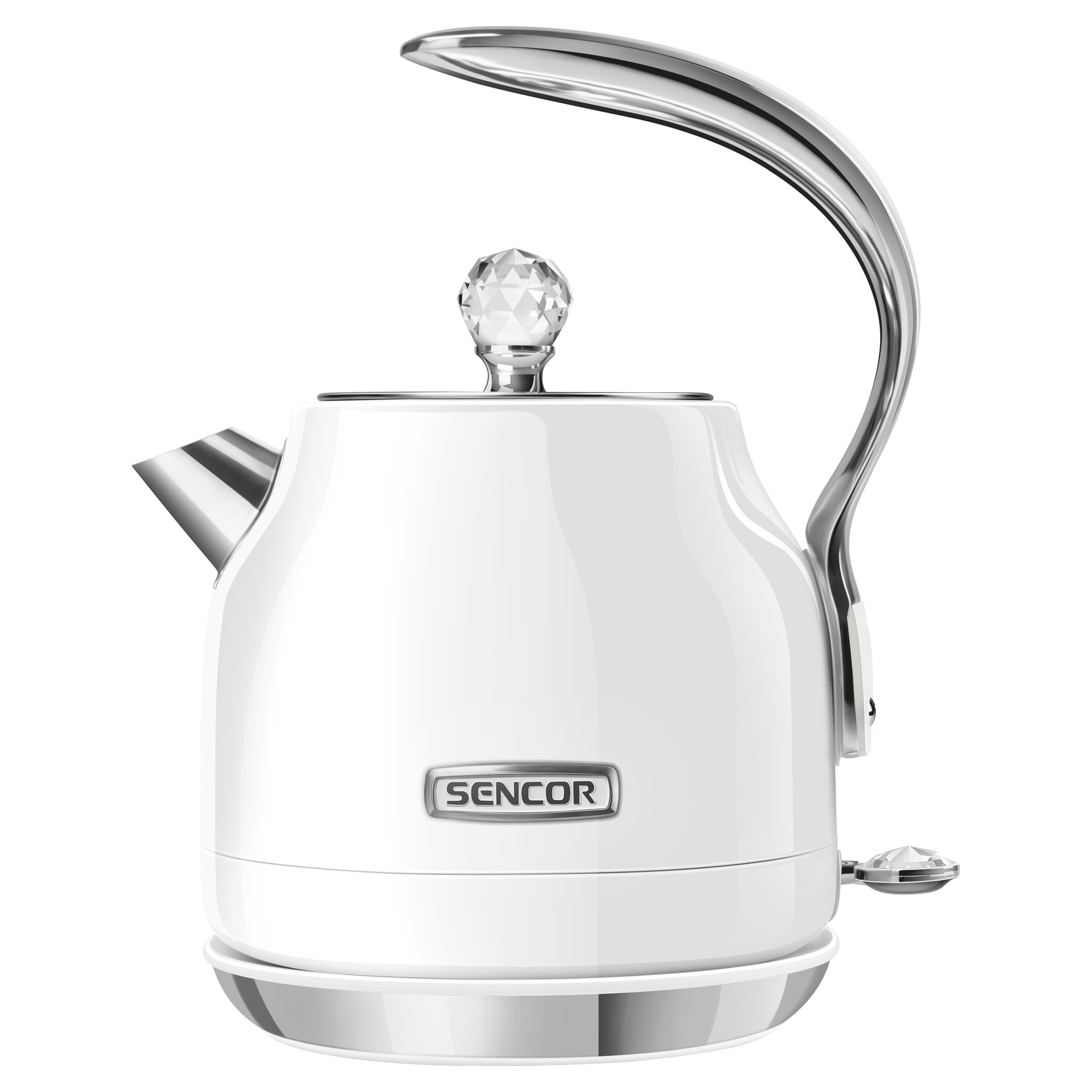 Sencor SWK40WH Crystal Electric Kettle with Power Cord Base, Snowdrop